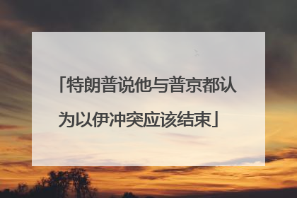 特朗普说他与普京都认为以伊冲突应该结束